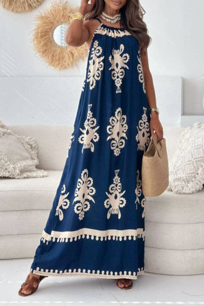 fashion print loose dress Flowery Printed Plus Size Fashion Long Length Loose Dress, Sizes XLarge - 4XLarge
