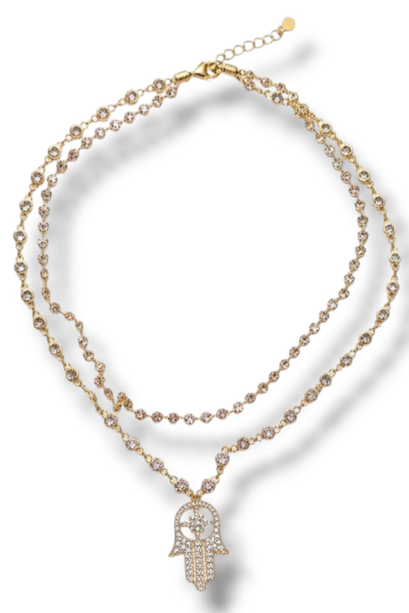 Hamsa Double Chain Necklace – Gisele Tune Clothing