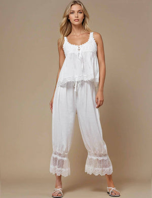 Ladies V-Neck Lace String Tie Pants SKP51298