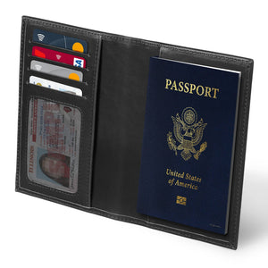 Otto Angelino Slim Passport Wallet with RFID Blocking, Leath