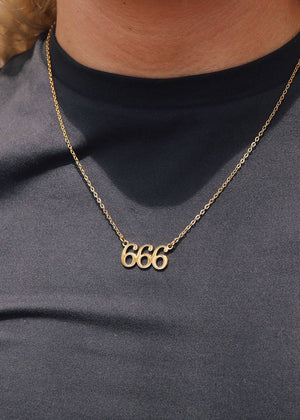 18K Gold PVD Stainless Steel Angel Number Necklace