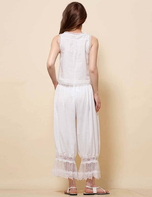 Ladies V-Neck String Tie Lace Cami Top