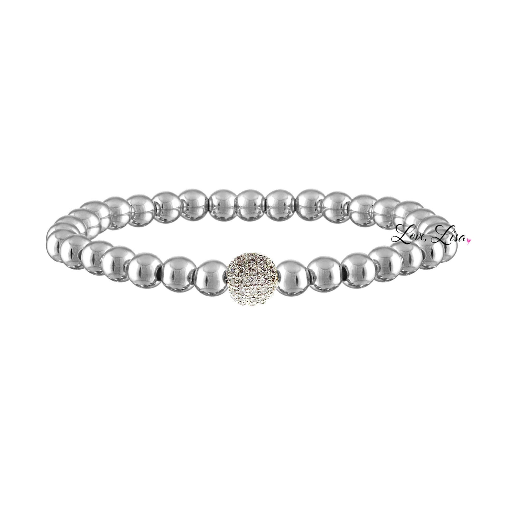 Camryn's Stretch Pave Ball Bracelet