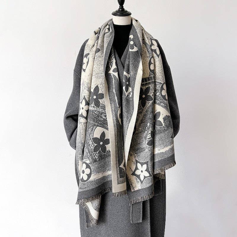 Cashmere-Like Horse Print Warm Scarf