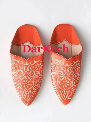 Moroccan Leather Slippers With Sequin Embroidery For Women