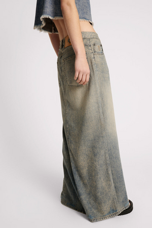 DIRTY BLUE DENIM COLUMN SKIRT