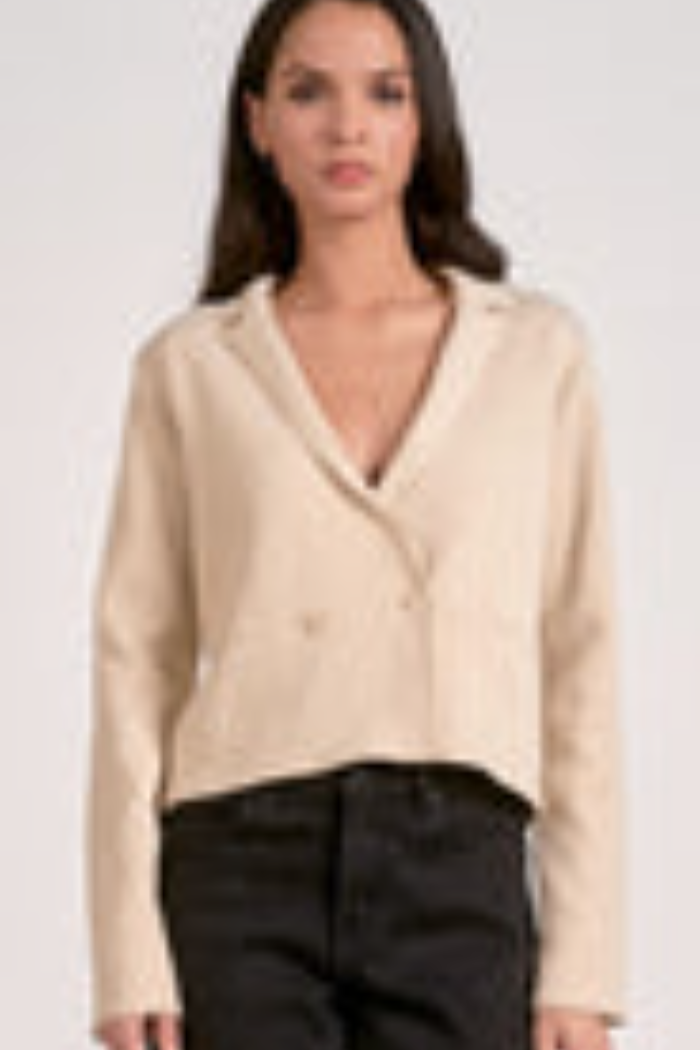 Natural Lapel Sweater Jacket