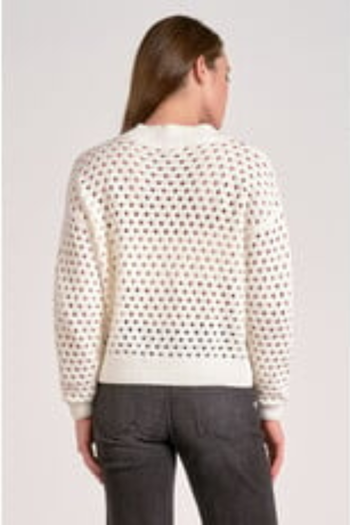 Crochet Mesh Zip Up Cardigan