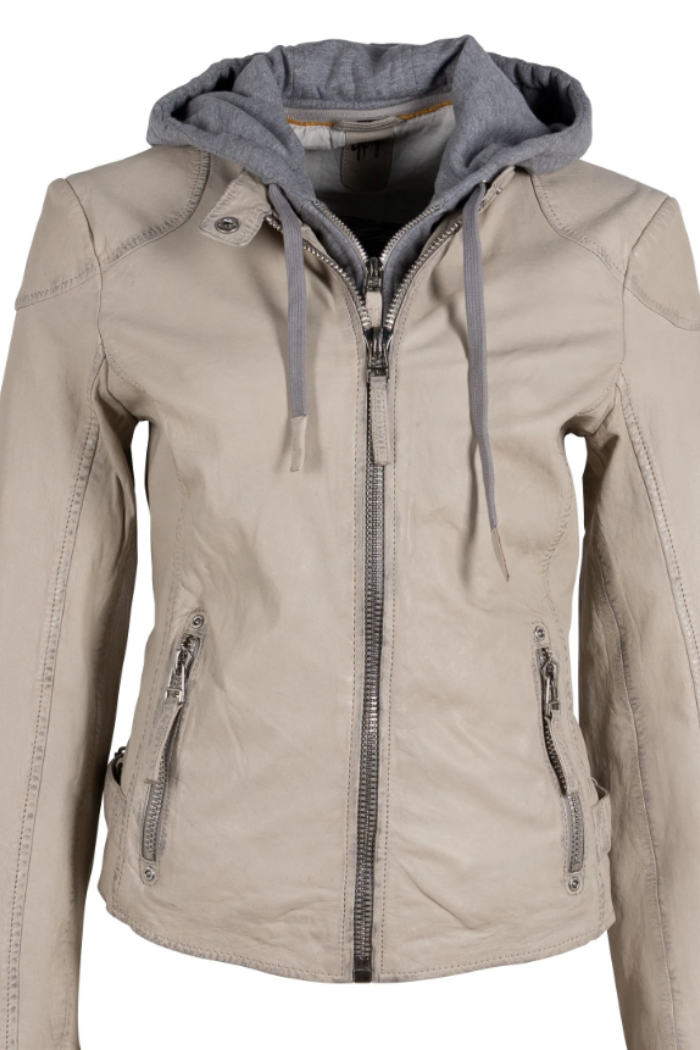 Removable Hoodie Leather Jacket