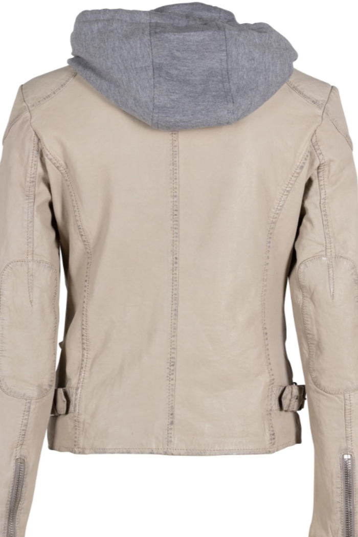Removable Hoodie Leather Jacket
