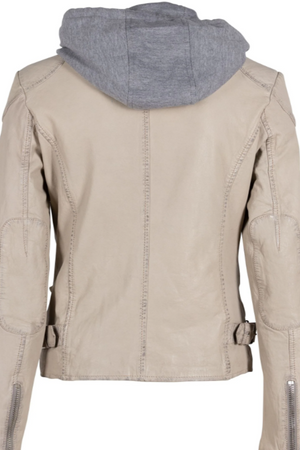 Removable Hoodie Leather Jacket