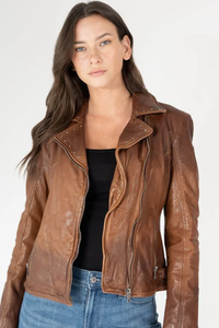 Ombre Studded Leather Jacket