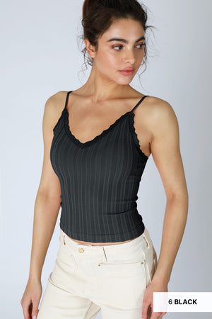 Lace Trim Texture Cami