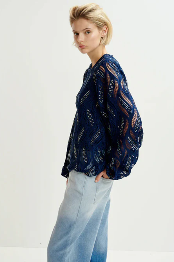 Essentiel Antwerp | Hanover Lace Top | Dark Sapphire