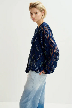 Essentiel Antwerp | Hanover Lace Top | Dark Sapphire