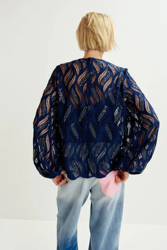 Essentiel Antwerp | Hanover Lace Top | Dark Sapphire