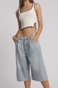 Soft Blue Beastie Low Rider Denim Short