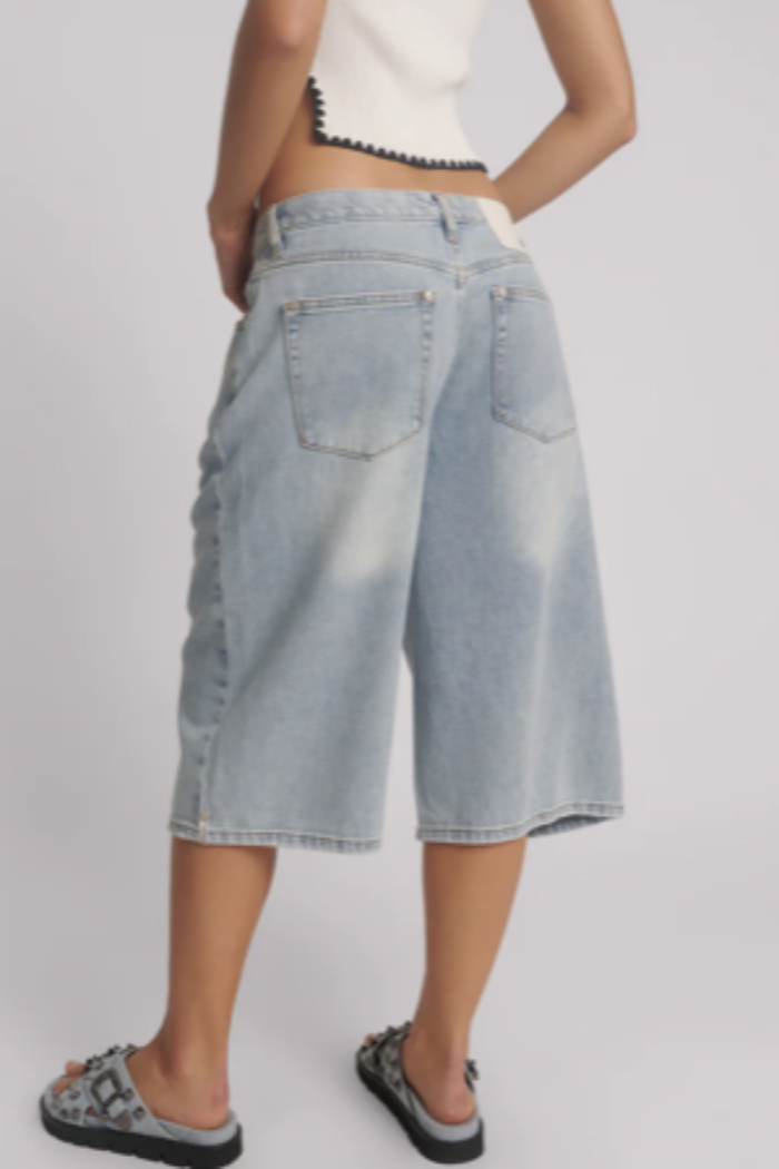 Soft Blue Beastie Low Rider Denim Short