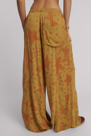 Polka Star Hand Print Palazzo Pant