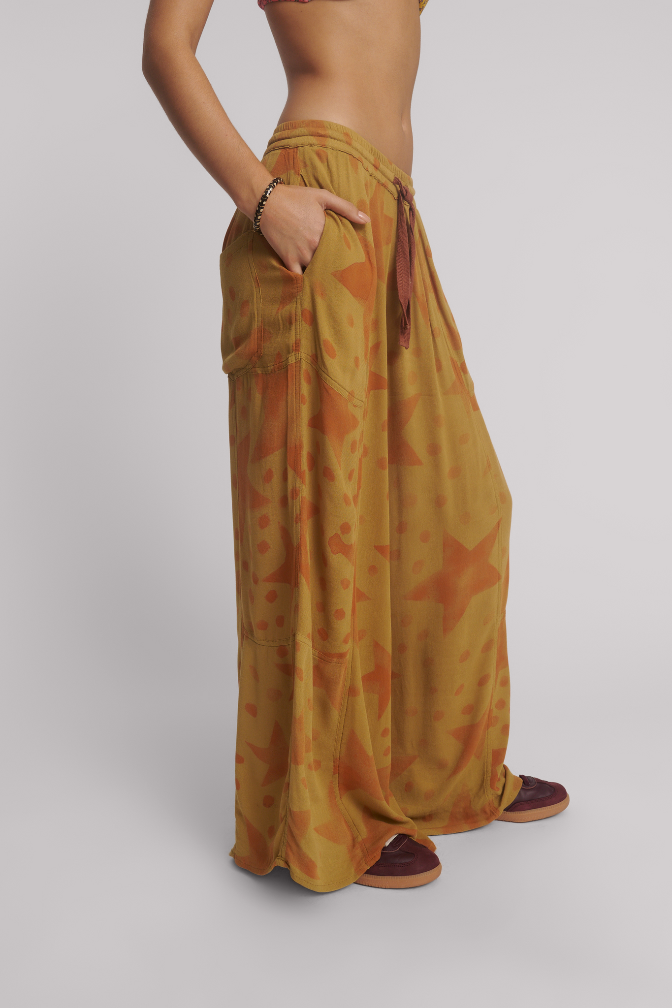 Polka Star Hand Print Palazzo Pant