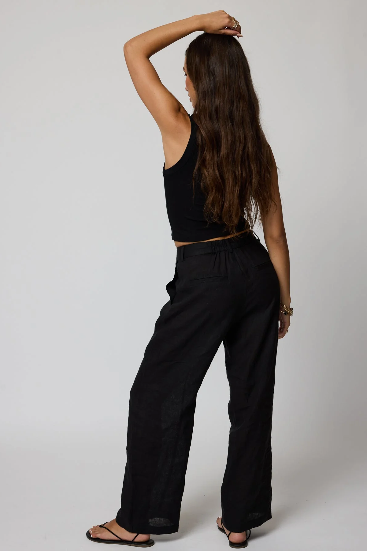 LINEN BARREL PANTS