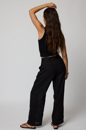 LINEN BARREL PANTS