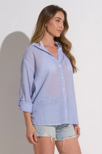 Linen Heart Button Down