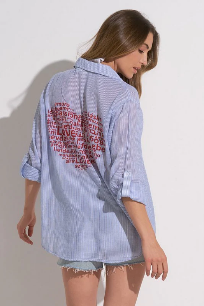 Linen Heart Button Down