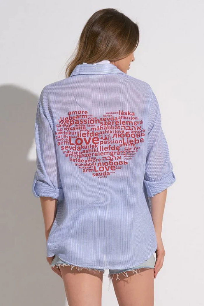 Linen Heart Button Down