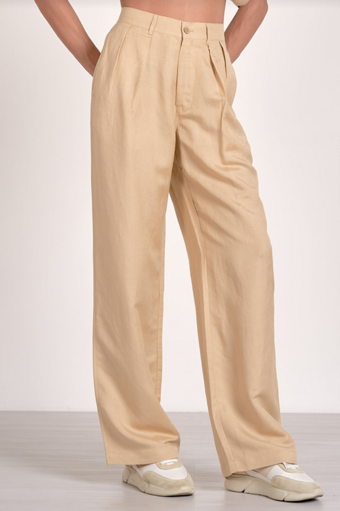 Khaki Pleated Slacks
