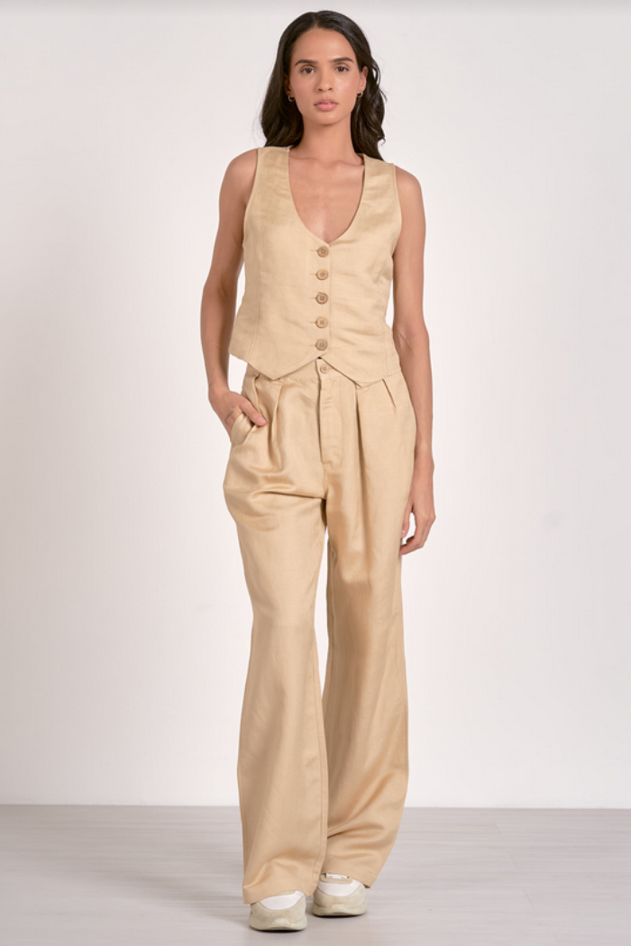 Khaki Pleated Slacks