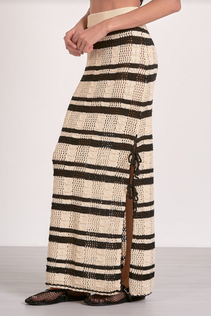 Striped Maxi Crochet Skirt