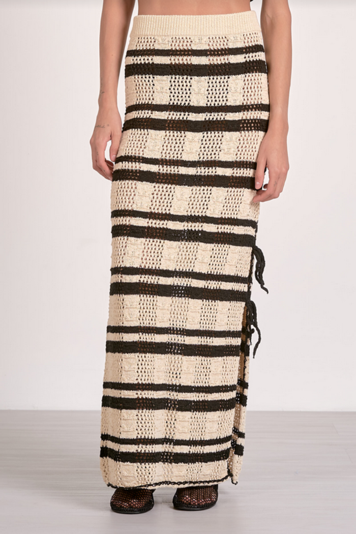 Striped Maxi Crochet Skirt