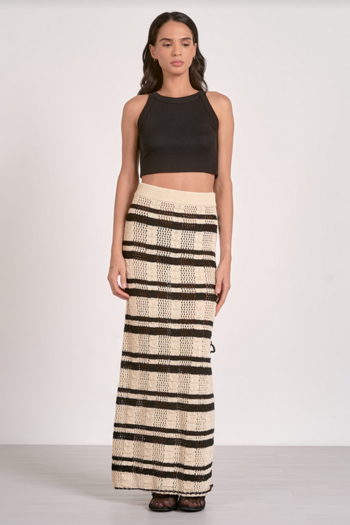 Striped Maxi Crochet Skirt