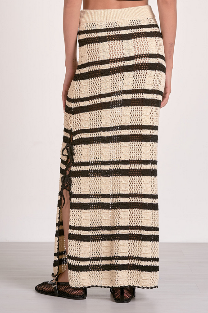 Striped Maxi Crochet Skirt