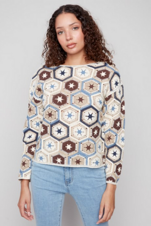 Crochet Boat Neck Sweater