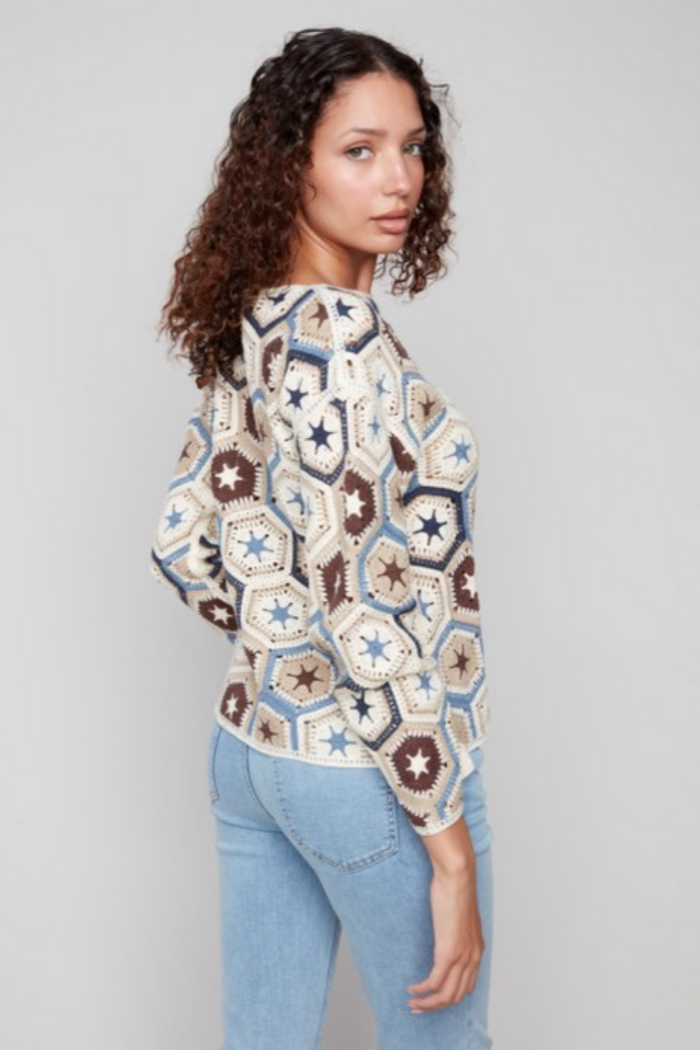 Crochet Boat Neck Sweater