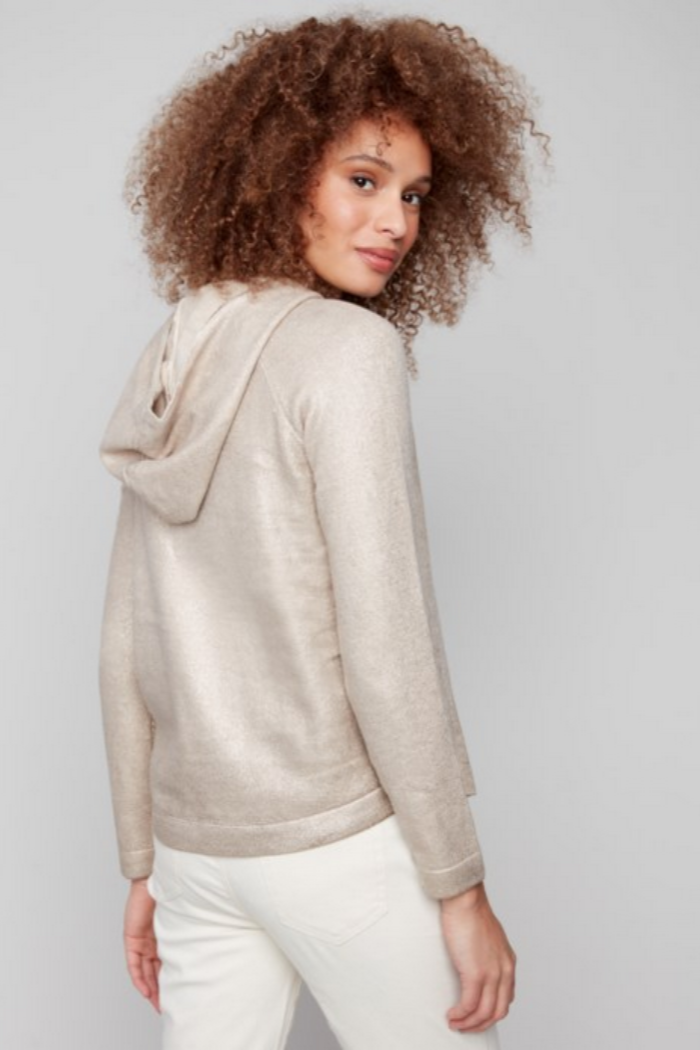 Metallic Knit Hoodie