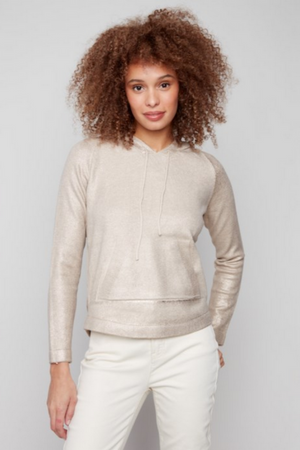 Metallic Knit Hoodie
