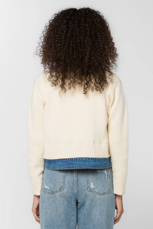 Francis Ivory Denim & Knit Sweater