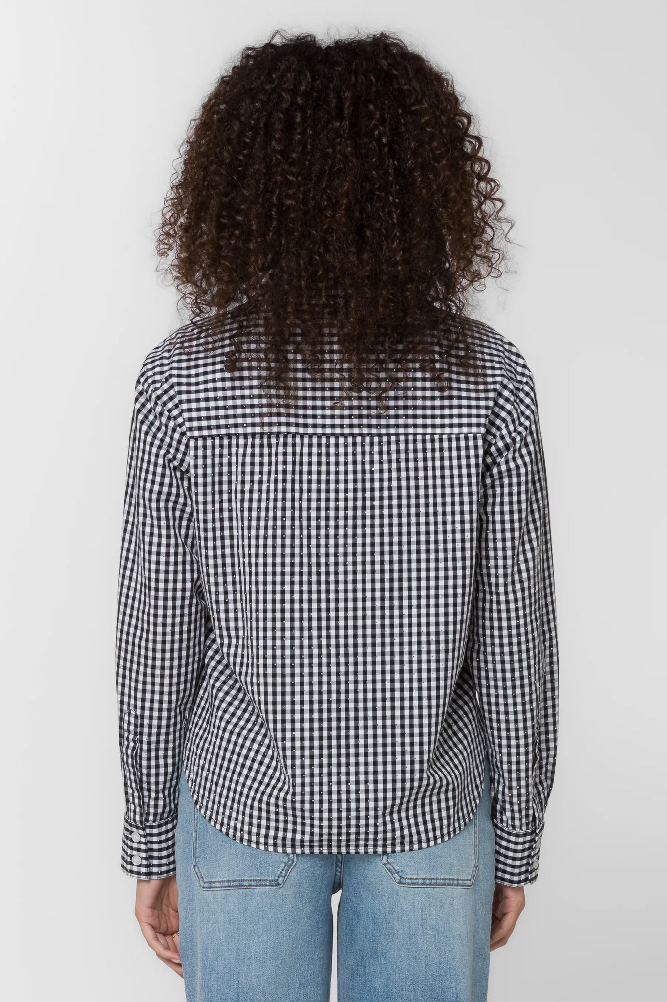 Frazer Rhinestoned Plaid Button Up