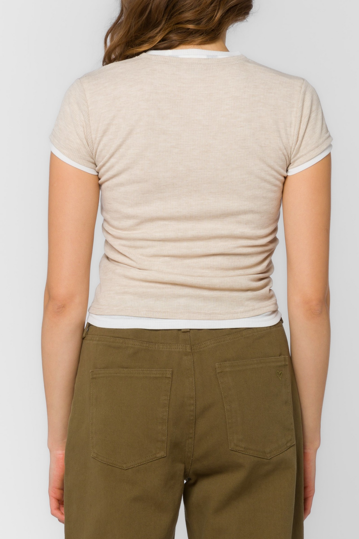 Zaria Dual Tone Ribbed Tee