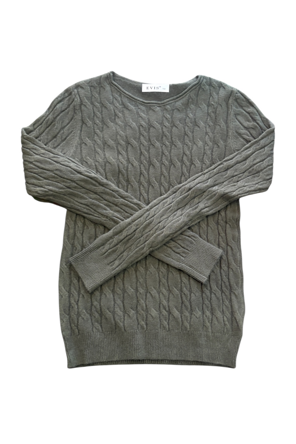 Long Sleeve Cable Knit Sweater