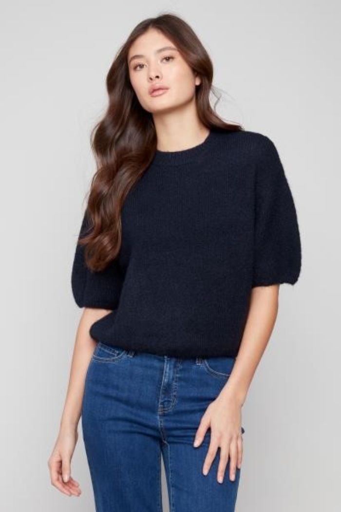 Elbow Sleeve Balloon Shpe Sweater