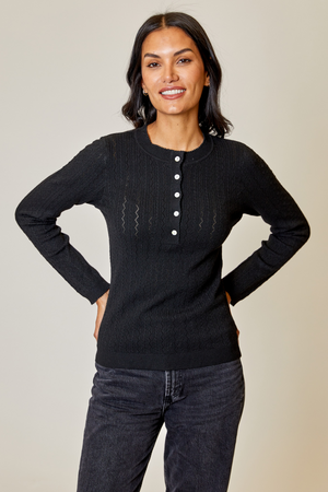 Long Sleeve Henley Sweater