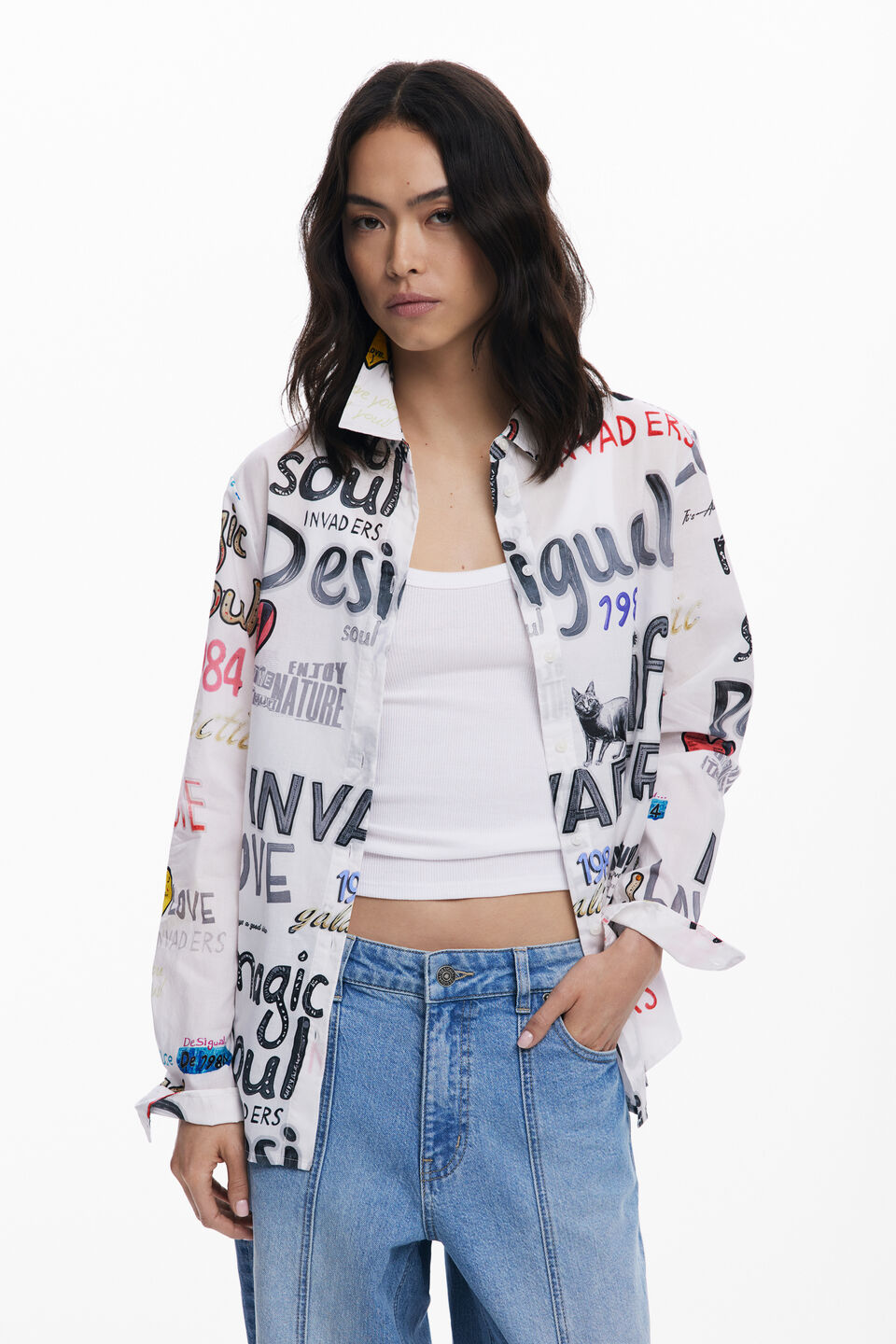 Cotton Shirt With Letters