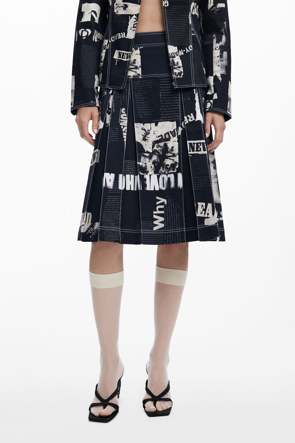Midi Skirt w/Newspaper Pleats