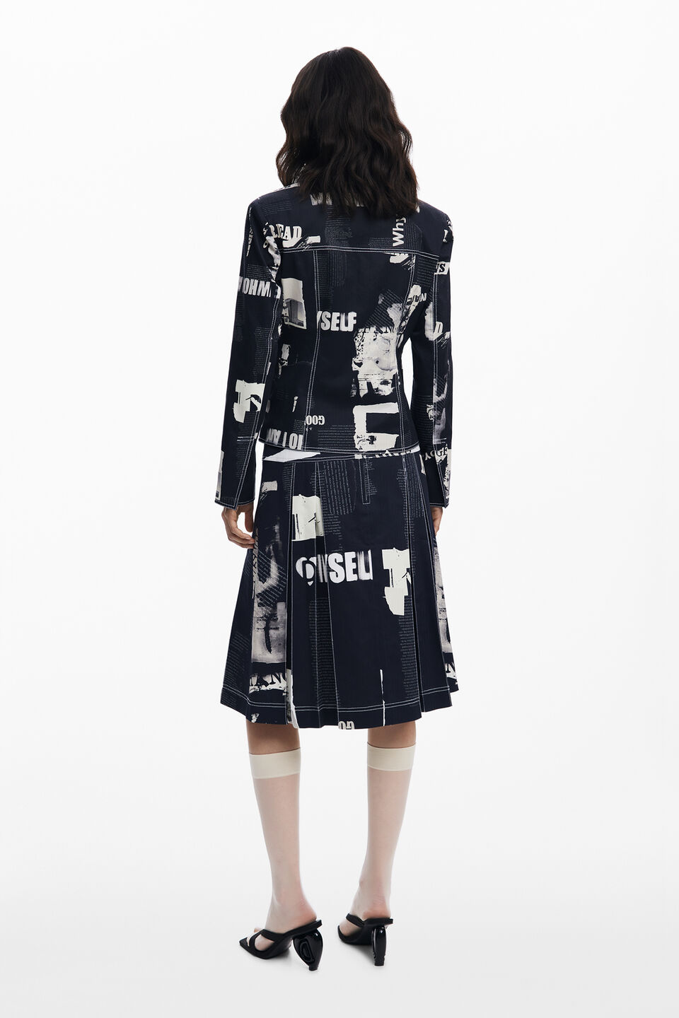 Midi Skirt w/Newspaper Pleats