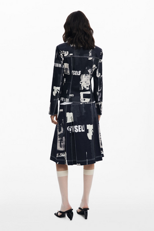 Midi Skirt w/Newspaper Pleats