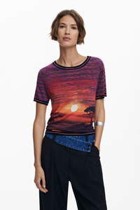 Sunset Knit T-Shirt Top